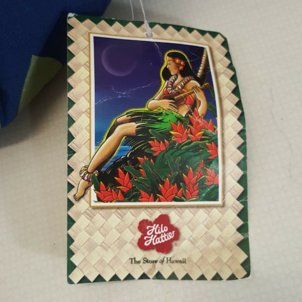 Hilo Hattie Sun Dress 10 Blue Green Floral Hawaii - Picture 8 of 8